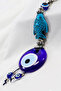 Navy Blue, Fish Figured Handmade Glass Evil Eye Beaded Keychain - 5