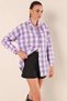 Women's Lilac White Plaid Shirt HZL22W-BD1201451 - 3
