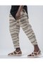 Men's Biscuit Khaki Pattern Waist Rope Tie-Up Straight Cut Pants Sweatpants HZL24S-MXC8948-202 - 3