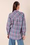 Women's Emerald Tile White Stripe Checked Plaid Shirt HZL22W-BD1201451 - 6