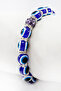 Handmade Navy Blue Glass Evil Eye Beaded Bracelet, Gift Purple Shiny Stone Bracelet - 2