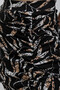 Women's Black Cream Leaf Patterned Elastic Waist Slit Long Skirt HZL24S-BD1180081 - 4