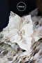Ponsetya with Artificial Glitter Pearl White 18 cm - 2