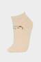 Women's 3-Piece Cotton Booties Socks F5616Axns - 2