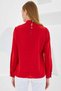Women's Red Window Detailed Flowing Long Sleeve Blouse HZL22S-BD104181 - 4
