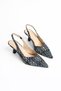 Angelle Black Linen Women's Heeled Shoes - 6