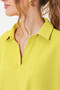 Women's Pistachio Green Polo Collar Wide Cut Knitted Blouse Hzl24S-Bd104861 - 4