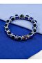 Handmade Navy Blue Glass Evil Eye Beaded Bracelet, Gift Purple Shiny Stone Bracelet - 3