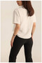 Linen Oversize Shirt - Cream, Short Sleeve, Double Pocket, HZL24S-BD1201801 - 4