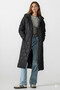 Women's Black Hooded Quilted Long Puffer Coat Hzl24W-Bd151771