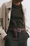 Kemer 2501 - Burgundy Women's Belt with Antique Buckle