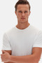 Ds Damat Oversize Ecru Crew Neck 100% Cotton T-Shirt - 2