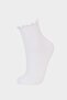 Women's Ruffled 3-Piece Cotton Socks F5473Axns - 4