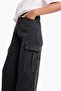 Wideleg Cargo Fit Wide Leg Cargo Jean Pants with Pockets for Girls E7323A825Au - 5