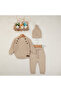 Baby Boy Knitwear Selani̇k Knitted Hat Winter 3-Piece Set - 8