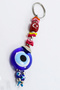 Colorful Tiny Ringed Moon Star Handmade Glass Evil Eye Beaded Keychain, Gift Keychain - 8
