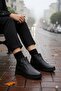 Feni̇ks Genuine Leather Double Zipper Women's Boots - 5