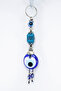 Patterned Rectangular Shaped Handmade Glass Evil Eye Beaded Keychain, Gift Keychain - 2