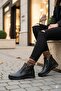Feni̇ks Genuine Leather Double Zipper Women's Boots - 6