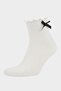 Women's Ribbon 3-Piece Cotton Socks F5472Axns - 3