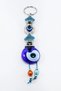 Rahim Bead Patterned Shapes with Frame Handmade Glass Evil Eye Beaded Keychain, Wreath Keychain - 4