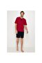 Men's Burgundy Cotton 3-Piece Pajama Set P.İ.E.R..R.O.Z.7..0.L.T. - 2