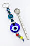 Patterned Bead Handmade Glass Evil Eye Beaded Keychain, Colorful Cluster Keychain - 4