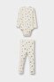 Baby Boy 2-Piece Set Dinosaur Print Long Sleeve Ribbed Camisole Snap Closure Bodysuit Bottom F0123A525Au