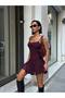 Women's Mini Lace Ruffle Dress - 2