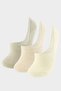 Women's Basic Plain Invisible 3-Piece Cotton Ballerina Socks T6922Azns