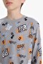 100% Cotton Patterned Elastic Waist Pajama Set for Boys F1892A825Au - 5