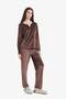 Pajama Set Regular Fit Long Sleeve Velour Top Long Bottom A3356Ax25Au