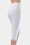 Women's Lace Cotton Lycra Crop Boy Leggings 259/White - 4