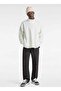 Cream Men's Zippered Collar Regular Fit Sweatshirt Vn000Hpffs81-Vans Boxed Sherpa Qzip - 4