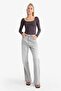 U Neck Long Sleeve Snap Fastener Bodysuit F8042Ax25Au - 4