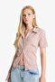 Fitted Textured Short Sleeve Shirt F4849Ax25Au - 3
