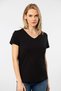 Black Venice Short-Sleeved V-Neck Women's T-Shirt - 2