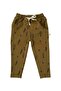 Children's Tracksuit Set with Furry Inside, Khaki Hazelnut Patterned Organic Cotton - 5