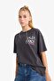 Oversized Wide Fit Crew Neck Back Printed Short Sleeve T-Shirt F8750Ax25Au - 4