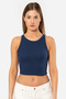 Türen Women's Ribbed Crop T-Shirt 3404/Navy