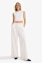 Cropped Fit Crew Neck Crepe Vest F8112Ax25Au - 6