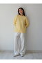 Una Fiaba - Yellow Oversize Soft Textured Hair Knit Crew Neck Women's Sweater - 6