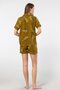 Women's Patterned Woven Shorts Pajama Set 3605/Khaki - 5