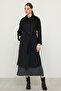 Reglan Sleeve Jacquard Pattern Limited Edition Coat Black 3135