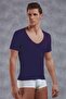 Doreanse Men's Modal Deep V Neck Short Sleeve t Shirt 2820 Purple - 3