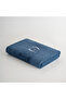 Deep Bath Towel 100% Organic Cotton Embroidered Dark Blue 80x150 Cm