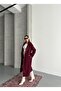Premium Modern Burgundy Cashmere Coat - 5