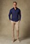 Chino Twill Cotton Blend Slim Fit Beige Men's Straight Trousers - 2