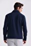 Navy Blue Slim Fit Baby Collar Seasonal Coat - 4