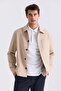 Beige Slim Fit Baby Collar Seasonal Coat
